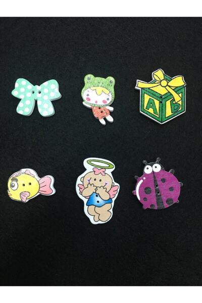 karantuhafiye Σετ κουμπιών διακόσμησης καργραφίας με κουμπιά μωρού 6 τεμαχίων