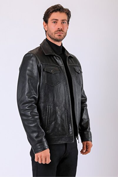 Leather Club Siyah Pascal Hakiki Deri Ceket