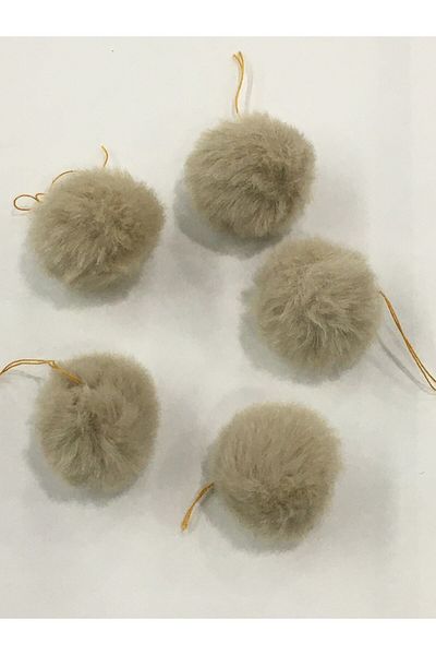 karantuhafiye Pompom 3 Cm Set of 5 Beige