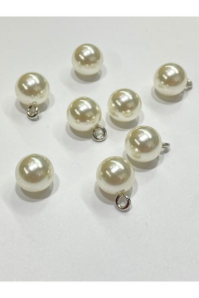 karantuhafiye Pearl Button with 8 Metal Clops - 1 cm