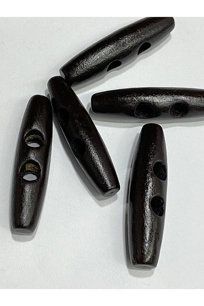 karantuhafiye Wooden Shepherd Button Set of 5 / 5 cm / Dark Brown