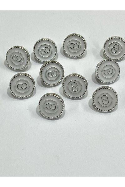 karantuhafiye Blouse Shirt Button/Metallized (Plastic) Button / Set of 10 / 1 cm