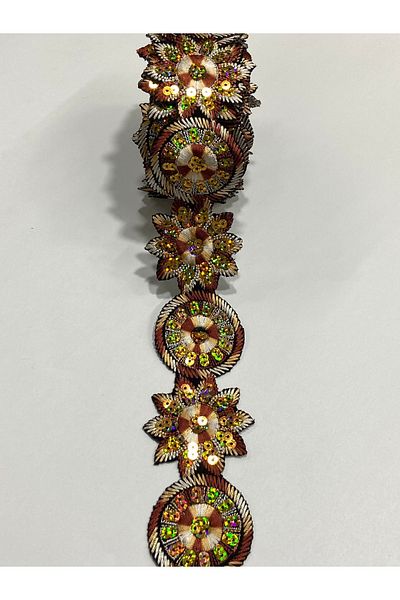 karantuhafiye 4 Meters Embroidery Strip - Iron-On, Border and Sequin