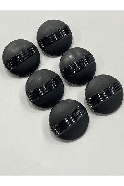 karantuhafiye Coat and Coat Button / Matte Shiny Stripes / Black Set of 6 M008