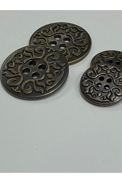 karantuhafiye Italian Patterned Metalized Button / Oxide Set 2+2 Giant Size / M011