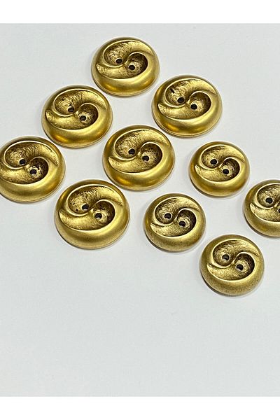 karantuhafiye Vintage Italian Button - Metallized Distressed, 3D Wave Pattern Coat, Coat and Cardigan Button / Matte