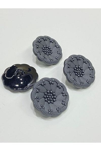 karantuhafiye 6-Piece Anthracite Italian Model Trench Coat, Coat and Coat Button Set - 2.7 cm (Code:4685)