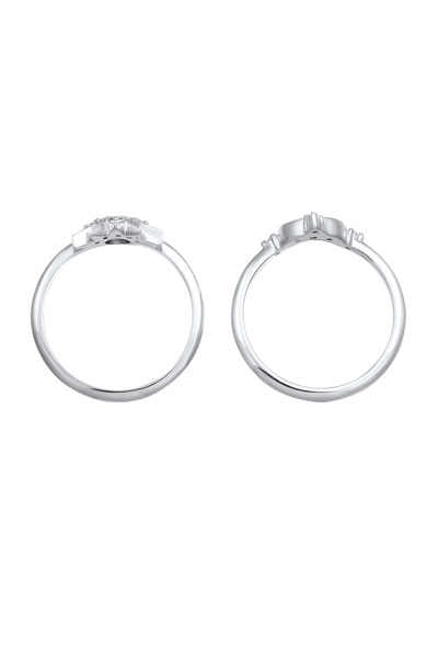 ELLI Prsten Prsten s kameny Dámský hvězdný zirkonový brus s diamantem Bílé stříbro 925 Pozlacené