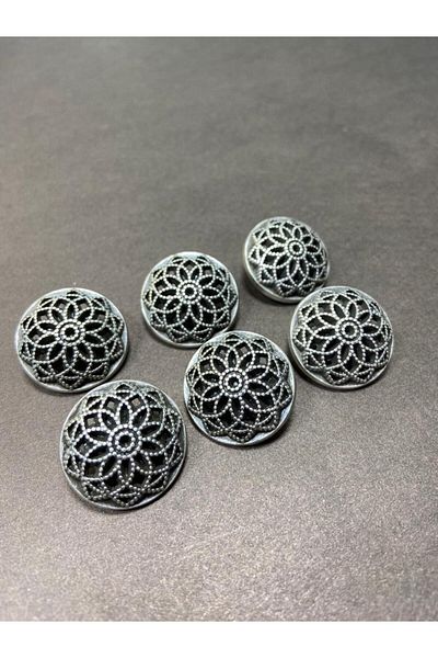 karantuhafiye Coat Coat Button / Metal Button / Antique Silver / 3 Cm / Set of 6/mde