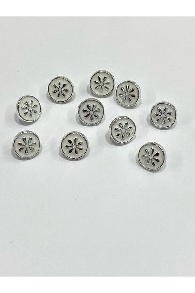 karantuhafiye Blouse Shirt Button/Metallized (Plastic) Button / Set of 10 / 1 cm