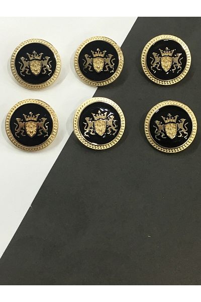 karantuhafiye Trench Coat and Coat Button Set of 6 / Double Lion Model