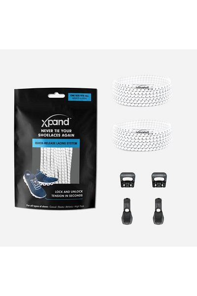 Xpand Round Quick-Release Lacing System - White [set/2]