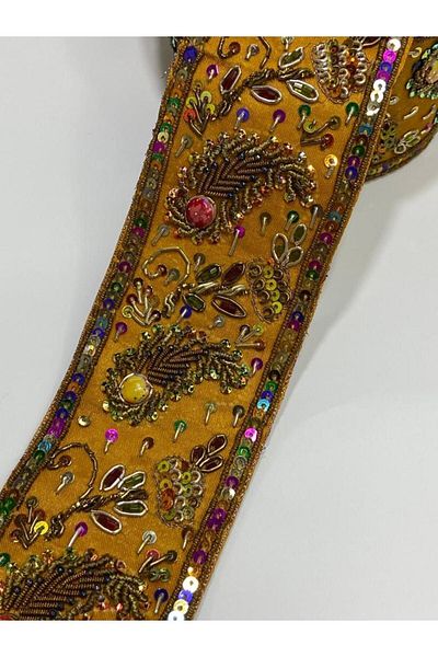 karantuhafiye indian ribbon / decorative indian ribbon / 2 meters + above / Mustard