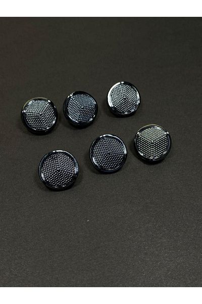 karantuhafiye Cardigan Vest Length Button / Metallized (plastic) Button / Anthracite 1.8 Cm Set of 6