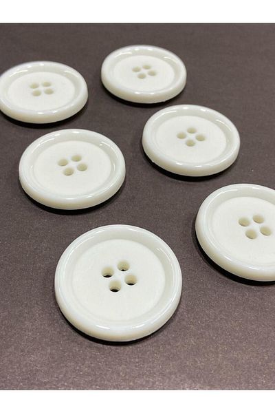 karantuhafiye White Italian Button Set of 6 - Coat Coat Button, 3.5 cm (M8926)