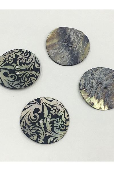 karantuhafiye Italian Embellished Mother of Pearl Button Set of 4 2.3 Cm