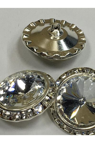 karantuhafiye Stone Button Metal Case Stone Button Set 3 Pieces 2.5 Cm