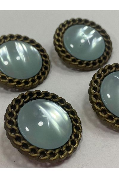 karantuhafiye Vintega / Nostalgic Decorative Button 3 Cm Ice Blue