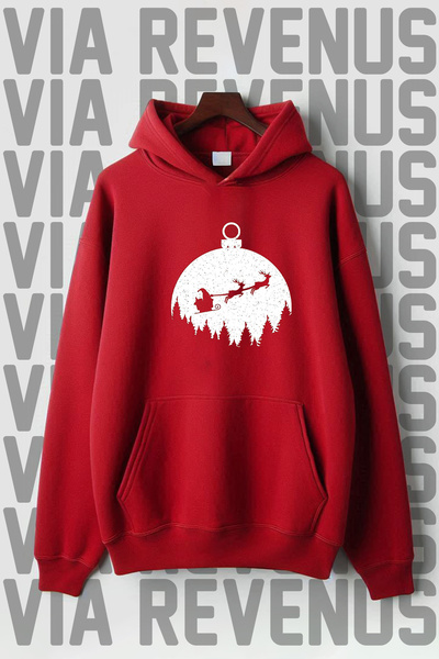 Vordevia Світшот з капюшоном і принтом «Дід Мороз»