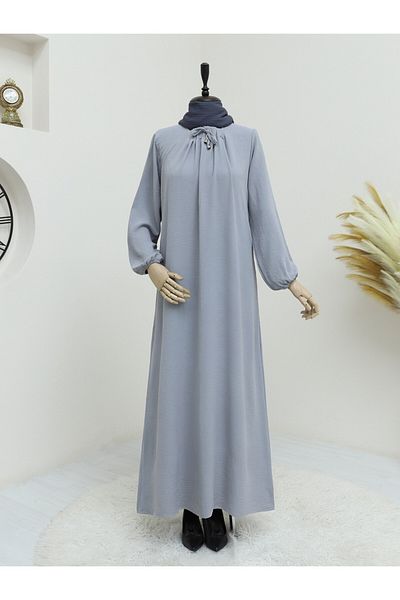 Modamorfo Ayrobin-Kleid mit gerafftem Kragen und Ballonärmeln