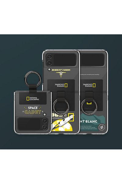 NATIONAL GEOGRAPHIC Mobile Cases Ring Strap Crystal Mont Blanc Flip 4 - Transparent