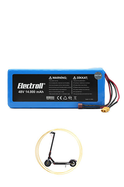 ROBOPİL Onvo Ov11 Batarya (ULTRA YÜKSEK KAPASİTE) 48v 14.000mah Pil Elektrikl...