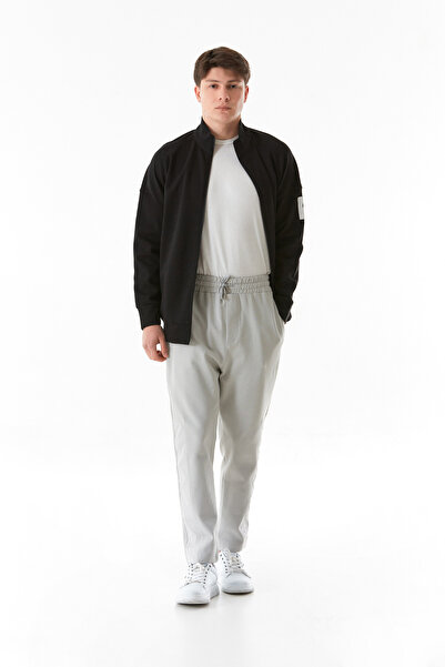 Fulla Moda Basic Çift Cepli Fermuarlı Dik Yaka Sweatshirt