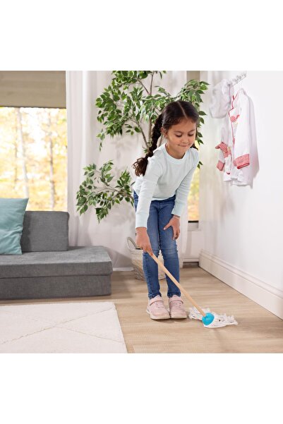 Melissa & Doug Dust! Sweep! Mop! | Pretend Play Cleaning Set | 6-piece Wooden Toy | Kids Housekeeping | Ages 3