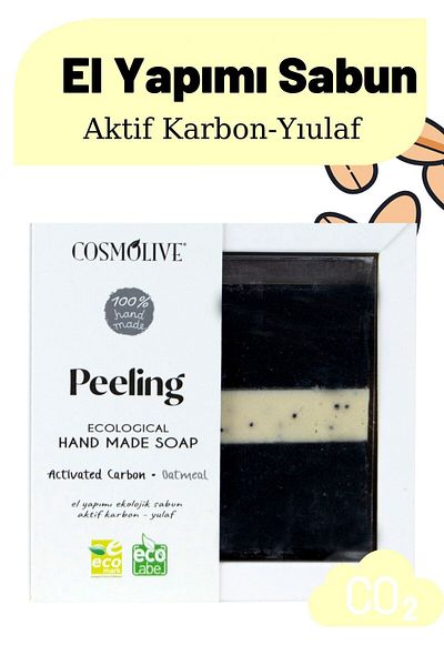 Cosmolive Handmade Soap |   Activated Carbon & Oat |   Facial Hair Care |   Peeling Effective |   100g