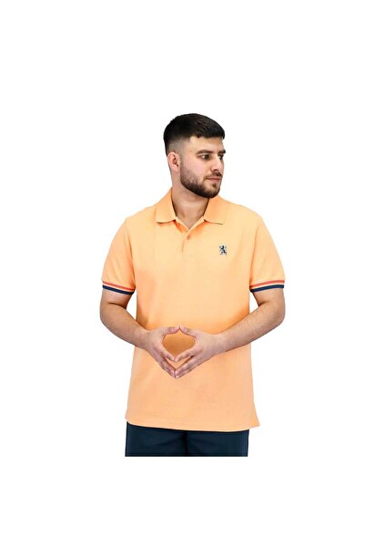 Giordano Men's Performance Slim Fit Lion Embroidery Solid Polo