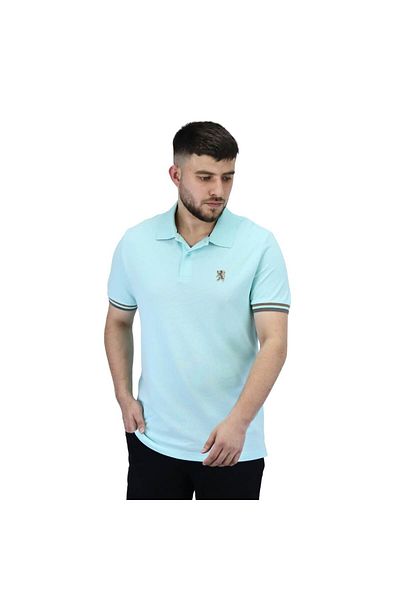 Giordano Men's Performance Slim Fit Lion Embroidery Solid Polo