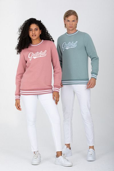 DYNAMO Men's Powder Bicycle Collar Embroidery Detailed Raised Inside Cotton Sweatshirt 6758