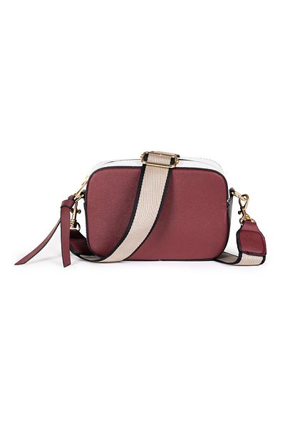 macharel jeans Geantă roșie Claret pentru femei Saffiano Cross Strap