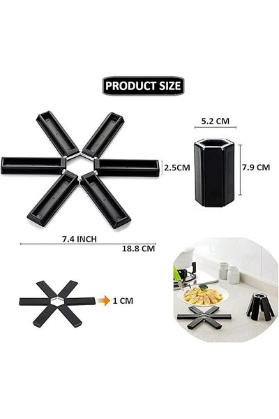 MAİN SHOP Foldable Heat Resistant 3 Pieces Silicone Mat Non-Slip Pot Mat M-021