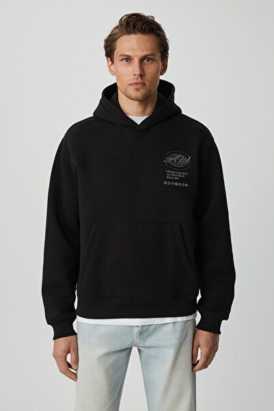 GRIMELANGE Legandary Men's Soft Black Sweatshirt