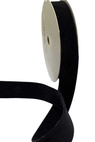 ÖZ-EL AŞ Soft Texture Flexible Velvet - Black Elastic Ribbon Ribbon, 2 cm 5 m