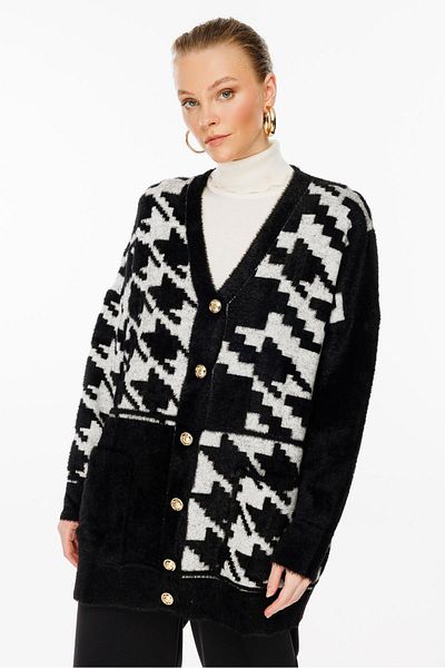 Ghisa Black Knitwear Cardigan - Pocket Design
