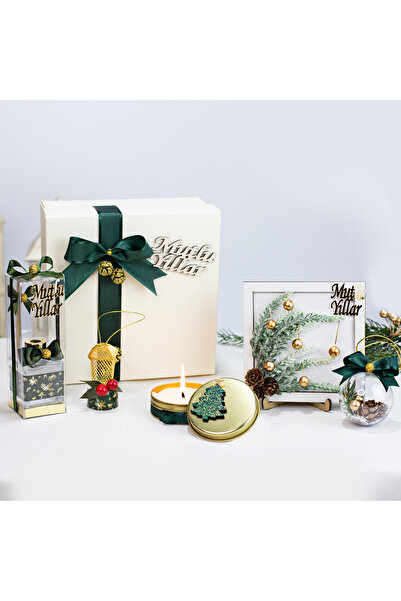 ARDIÇ Yılbaşı Konseptli Hediye Seti – Dekoratif Çerçeve, Metal Kutulu Mum, Od...