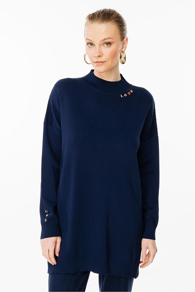 Ghisa Navy Blue Knitwear Tunic