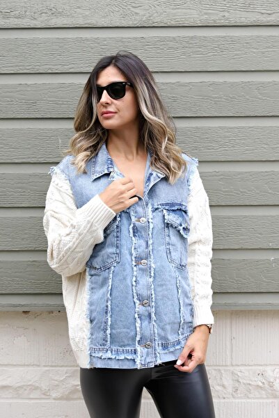 Derya butik Jean Detaylı Hırka