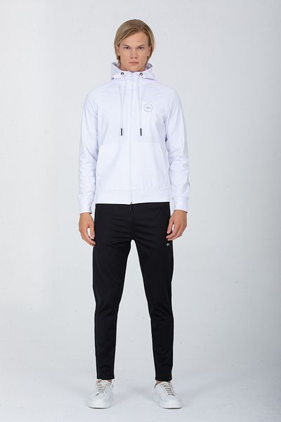 DYNAMO Men's White Hooded Diver Fabric Tracksuit AS-319