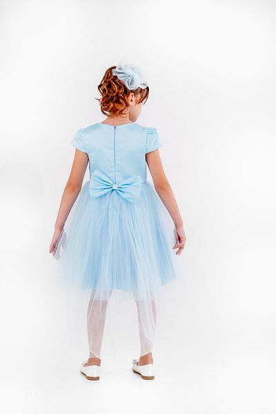 Eray Kids Κοριτσίστικο βραδινό φόρεμα από τούλι Καλοκαιρινό φόρεμα με στάμπα με λεπτομέρεια με φιόγκο 5-8 ετών