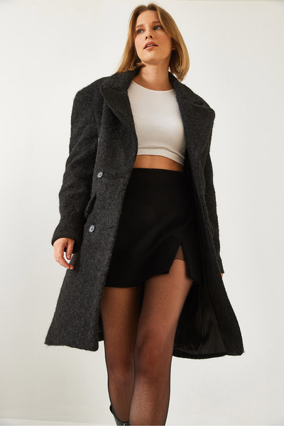 Bianco Lucci Dámský kabát s razítkem do kapsy se šesti knoflíky 60261121