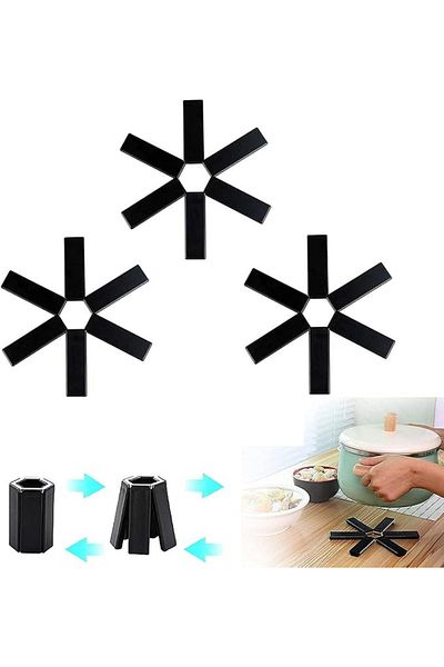 MAİN SHOP Heat Resistant Practical Foldable Tarpaulin |   Modern Trivet Non-Slip Pot Mat 3 Pieces M-021