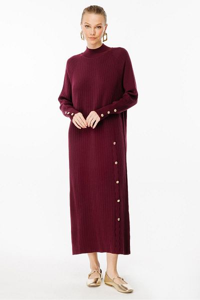 Ghisa Mürdüm Knitwear Dress - Accessory Detailed