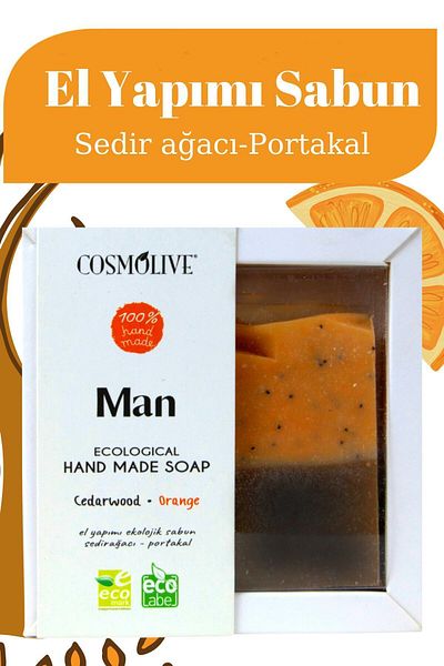 Cosmolive Handmade Soap |   Sandalwood & Orange |   Special for Men |   Facial Hair Skin Care |   100g