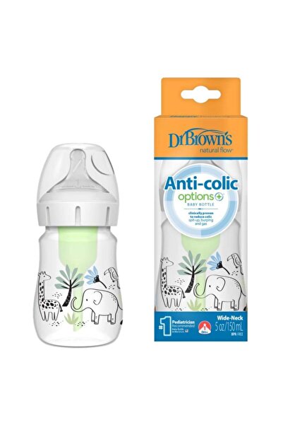 dr brown دكتور. زجاجة أطفال مضادة للمغص من البولي بروبيلين 150 مل - فم واسع (...