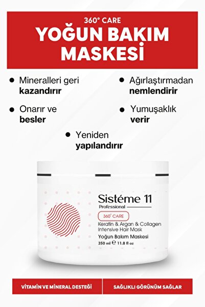 Sistéme 11 Yıpranmış Saçlar Için Intensive Repair Yoğun Bakım Maskesi 350 ml