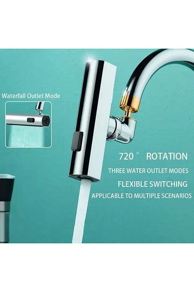 EveFix Chrome Saving 4 Mode Waterfall Adjustable Tap Head Kitchen Sink Faucet Sink Faucet