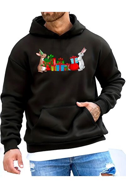 MODAVİBE Φούτερ με κουκούλα με στάμπα με θέμα τα Χριστούγεννα – Χειμερινό δώρ...